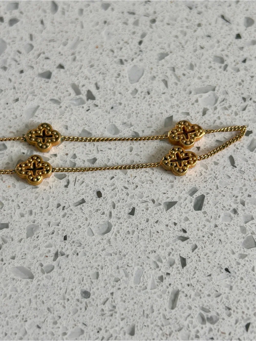 Julie Vos Gold Adjustable Filigree Station Necklace - Gold Tone